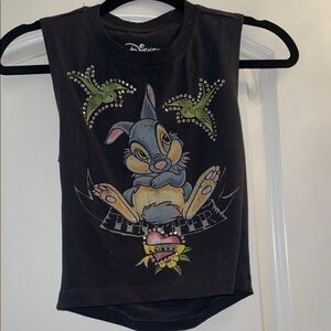 Disney Black Tank Top with Thumper and Green Accents
